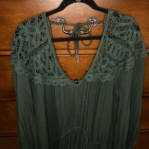 Free People Forest Green Dress